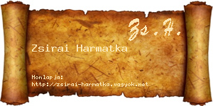 Zsirai Harmatka névjegykártya